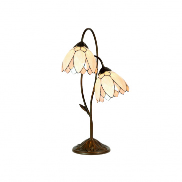 Tiffany Stil Tischlampe "Blume" aus Metall/Glas 