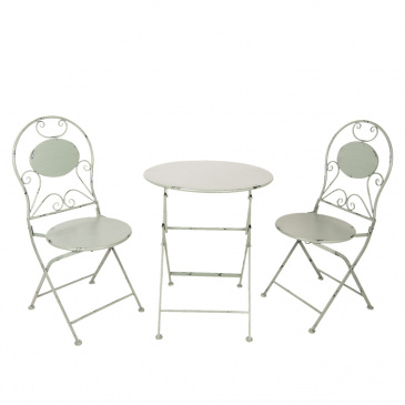 Gartenmöbel SET Tisch + 2 Stühle (grau) 5Y0631 