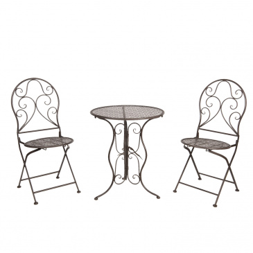 Gartenmöbel SET Tisch + 2 Stühle (schwarz) 5Y0636 